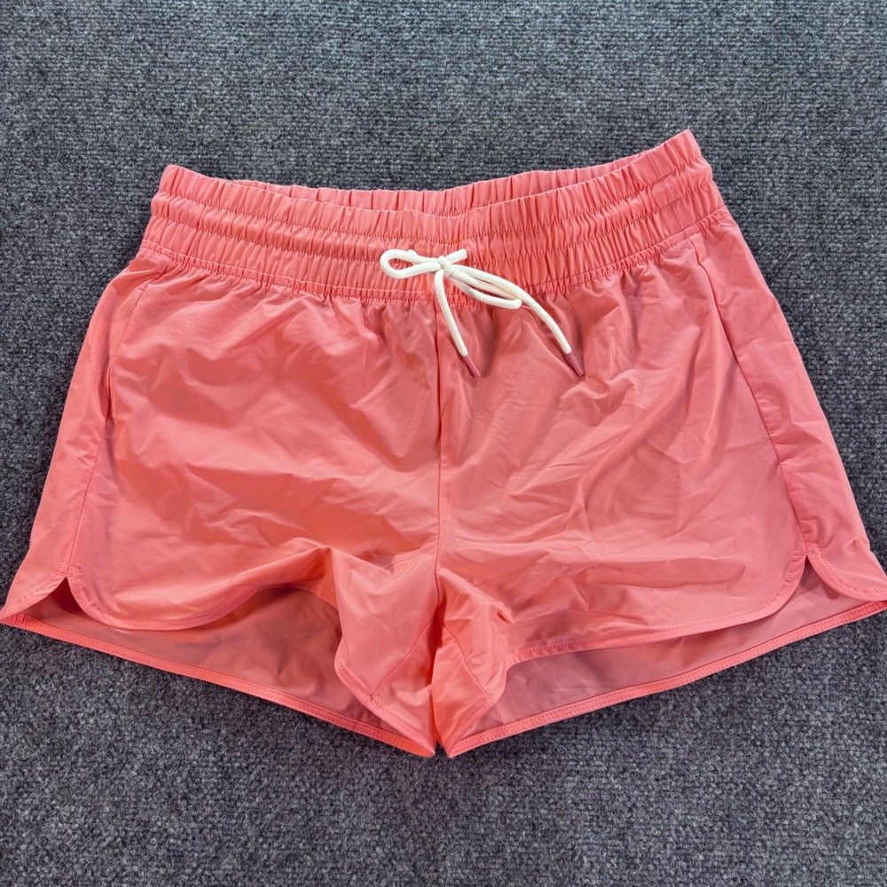 Eddie Bauer Athletic Shorts Womens M Coral Pink Nylon Stretch Hiking Activewear